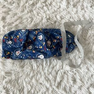 Dentist tooth scrub cap ponytail style